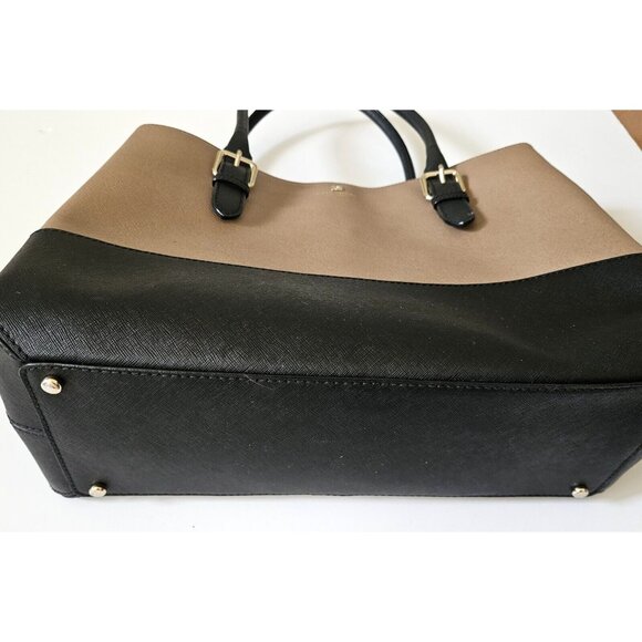Kate Spade New York Cove Street Color Block Airel Tote Dune/Black - Picture 7 of 13